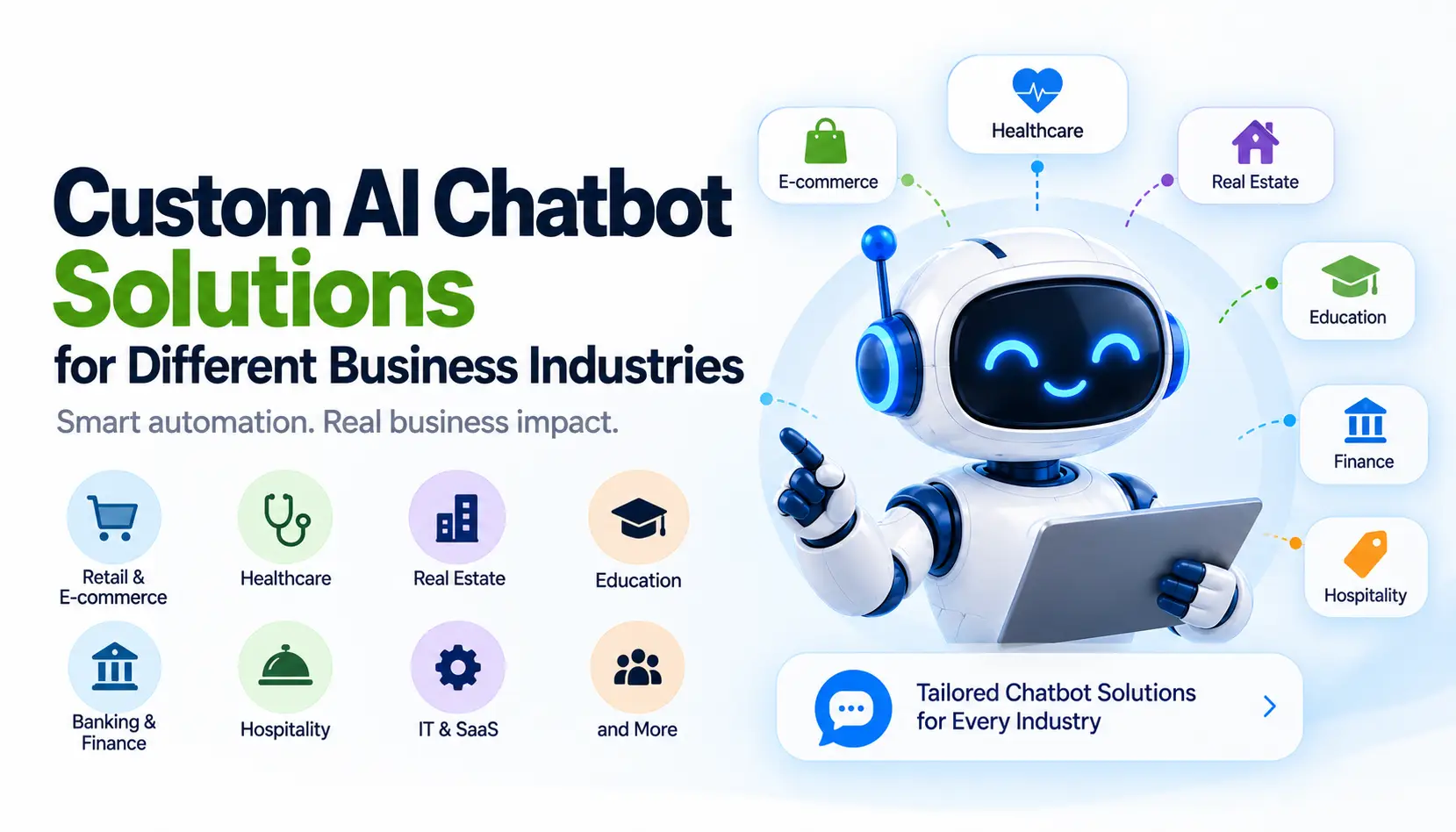 Custom AI chatbot solutions for different business industries