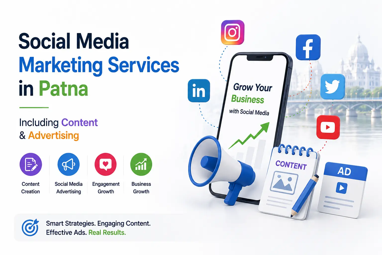 Social media marketing services in Patna including content and advertising