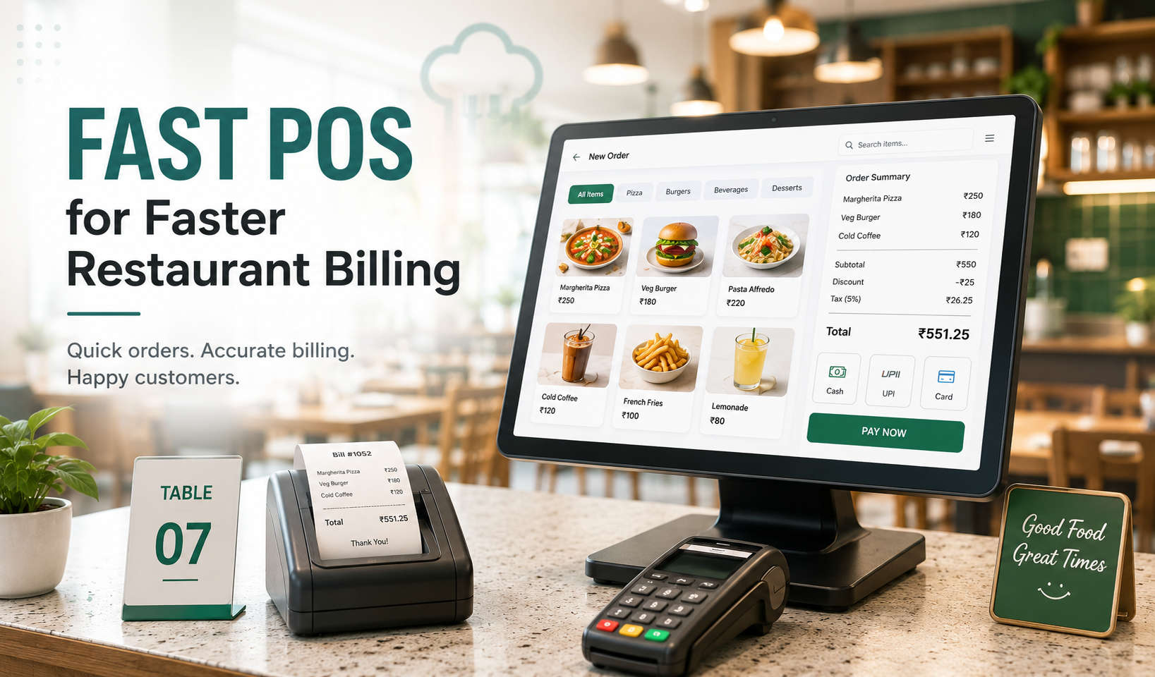 Fast POS for Faster Restaurant Billing