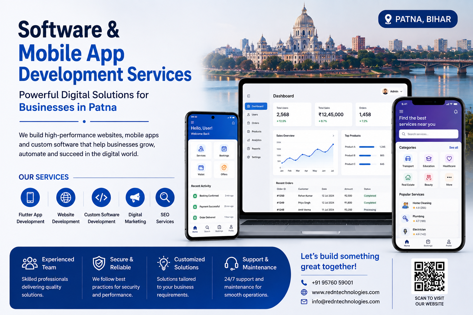 Redn Technologies software and mobile app development services in Patna