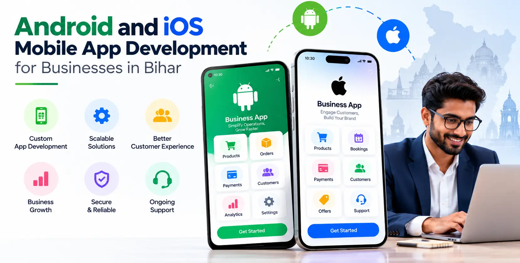 Android and iOS mobile app development for businesses in Bihar