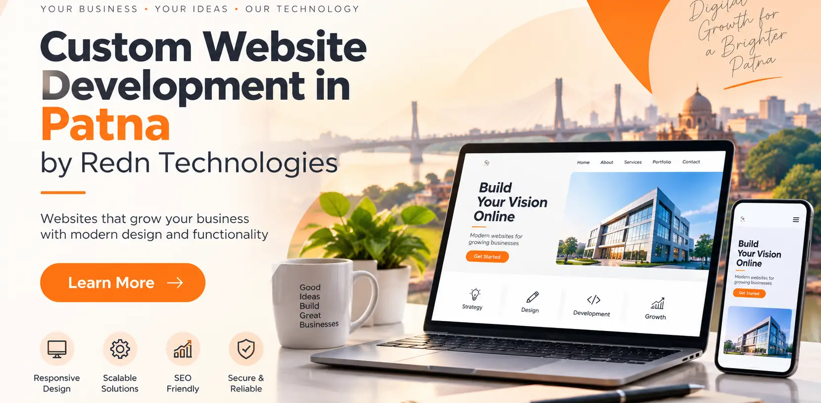 Custom website development in Patna by Redn Technologies