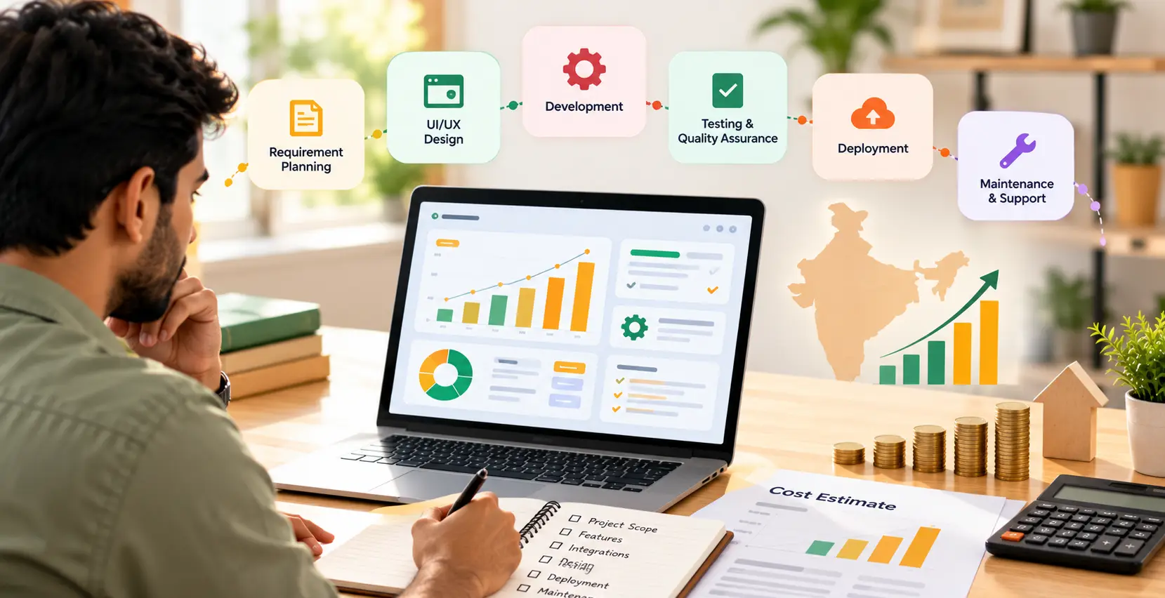 Custom software development cost planning in India for business applications